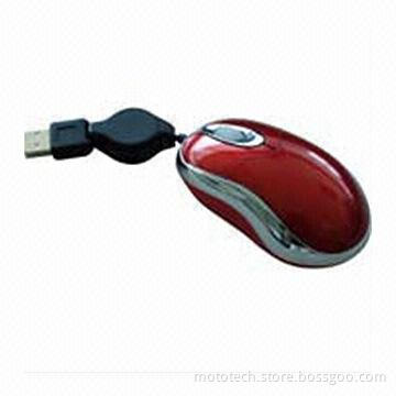 Wired mini mouse, RoHS Directive-compliant, made of ABS